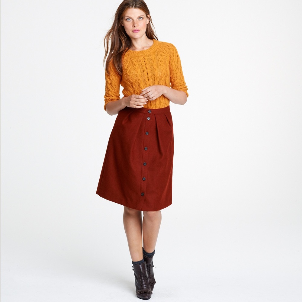 J.Crew Double Serge Wool Flair Skirt